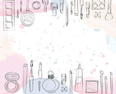 Colored pattern cosmeticsのイラスト素材