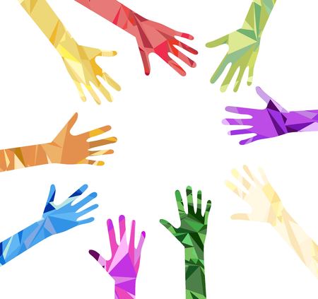 Silhouette of hands raised upwardsのイラスト素材