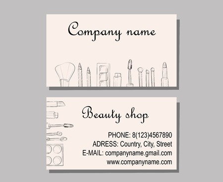 Beauty shop business cardのイラスト素材
