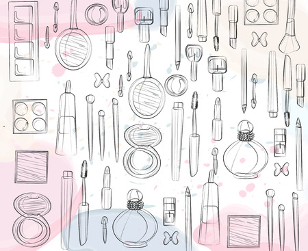 Colored pattern cosmeticsのイラスト素材