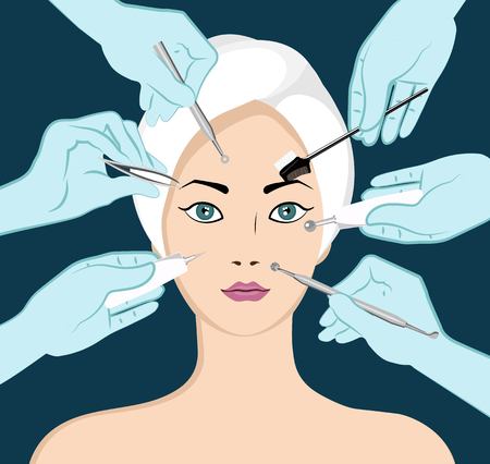 Beauty skincare and cosmetologyのイラスト素材