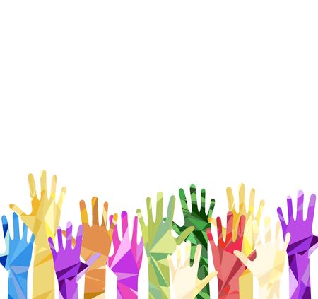 Silhouette of hands raised upwardsのイラスト素材