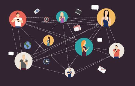 Social networks conceptのイラスト素材