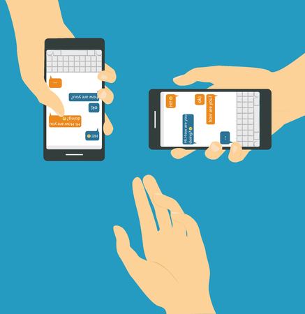 Hand with phone illustrationのイラスト素材