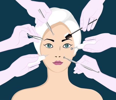 Beauty skincare and cosmetologyのイラスト素材