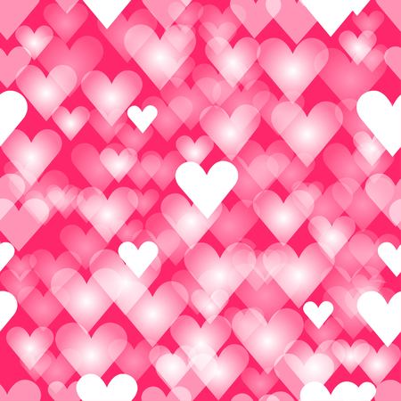 Pink backdrop with white hearts pattern.のイラスト素材