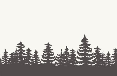 Silhouette illustration of a forest.のイラスト素材