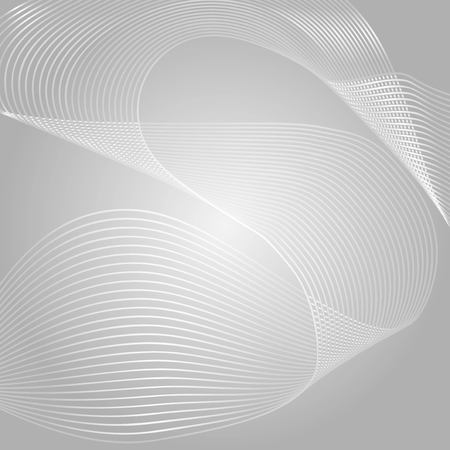 Wave of the many colored lines. Abstract wavy stripes on a white background isolated. Creative line art. Vector illustration. Design elements created using the Blend Tool. Curved smooth tapeの写真素材