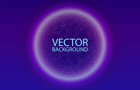 Glowing particles liquid dynamic flow with glowing bubble frame. Trendy fluid cover design. Eps10 vector illustrationのイラスト素材