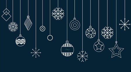 Happy new year, Merry christmas, vector text and stars for design greeting cards, photo overlays, prints, posters. Hand drawn letters. Happy new year. vector illustrationのイラスト素材