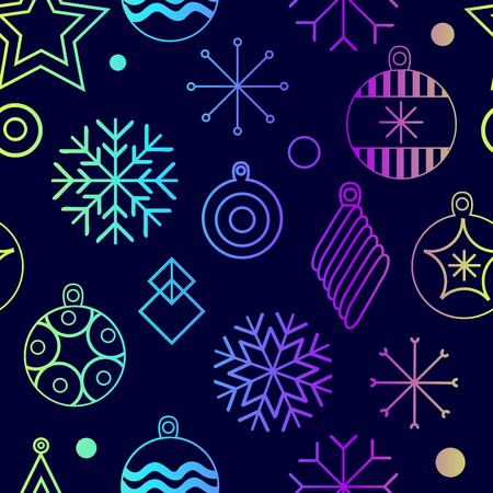 Happy New year, merry Christmas, vector seamless illustration of Christmas decorations and snowflakes. for the design of greeting cards, photo overlays, prints, posters. new year pattern. Happy new year. vector illustrationのイラスト素材