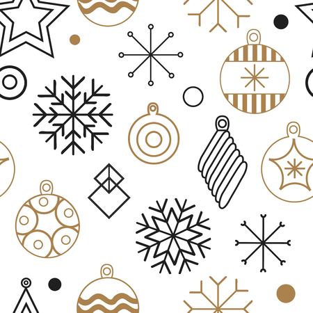 Happy New year, merry Christmas, vector seamless illustration of Christmas decorations and snowflakes. for the design of greeting cards, photo overlays, prints, posters. new year pattern. Happy new year. vector illustrationのイラスト素材