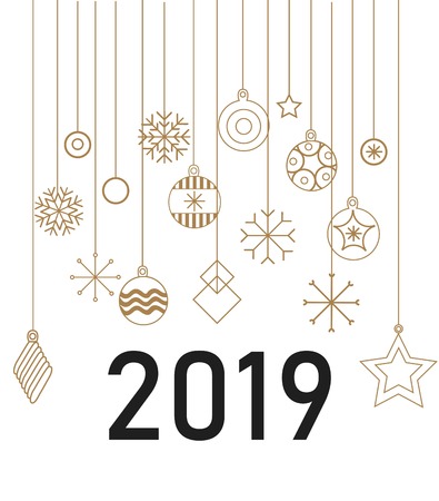 Happy new year, Merry christmas, vector text and stars for design greeting cards, photo overlays, prints, posters. Hand drawn letters. Happy new year. vector illustrationのイラスト素材