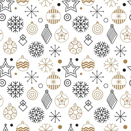 Happy New year, merry Christmas, vector seamless illustration of Christmas decorations and snowflakes. for the design of greeting cards, photo overlays, prints, posters. new year pattern. Happy new year. vector illustrationのイラスト素材