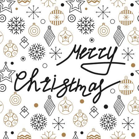 Christmas cards and Happy new year 2019. Holiday vector illustration with inscription compositions, snowflakes and Christmas toys. Christmas sale. Vintage Holiday Labelのイラスト素材