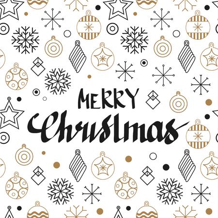 Christmas cards and Happy new year 2019. Holiday vector illustration with inscription compositions, snowflakes and Christmas toys. Christmas sale. Vintage Holiday Label. vector illustrationのイラスト素材
