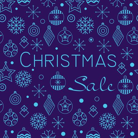 Christmas cards and Happy new year 2019. Holiday vector illustration with inscription compositions, snowflakes and Christmas toys. Christmas sale. Vintage Holiday Label. vector illustrationのイラスト素材