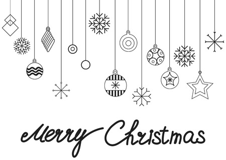 Christmas cards and Happy new year 2019. Holiday vector illustration with inscription compositions, snowflakes and Christmas toys. Christmas sale. Vintage Holiday Label. vector illustrationの写真素材