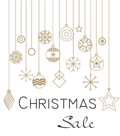 Christmas cards and Happy new year 2019. Holiday vector illustration with inscription compositions, snowflakes and Christmas toys. Christmas sale. Vintage Holiday Label. vector illustrationの写真素材