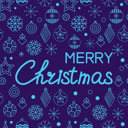 Christmas cards and Happy new year 2019. Holiday vector illustration with inscription compositions, snowflakes and Christmas toys. Christmas sale. Vintage Holiday Label. vector illustrationの写真素材