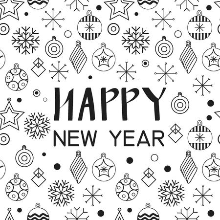 Christmas cards and Happy new year 2019. Holiday vector illustration with inscription compositions, snowflakes and Christmas toys. Christmas sale. Vintage Holiday Label. vector illustrationのイラスト素材