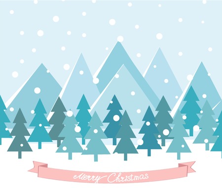 Merry Christmas Landscape. vector illustrationの写真素材