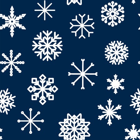 colored snowflakes falling winter modern vector background. Snowflake elements vector illustration, confetti chaotic scatter winter modern background in trendy colors.の写真素材