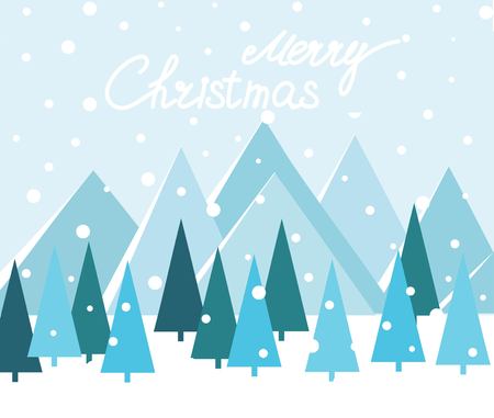 Merry Christmas Landscape. vector illustrationのイラスト素材