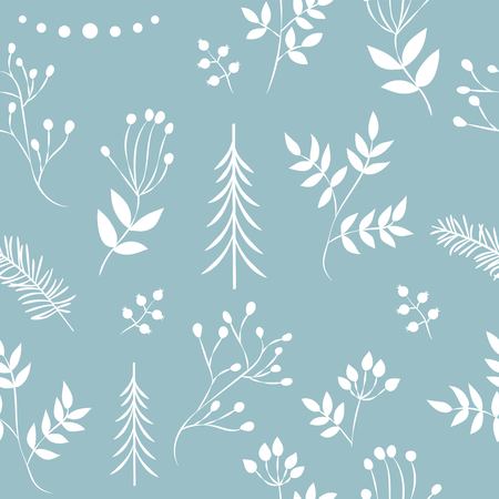 Set of simple Christmas patterns. color illustration of Christmas trees. flat design. winterのイラスト素材