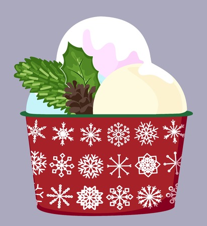 Hand drawn Christmas card. Merry Christmas and New Year typography. Cute holidays greeting card, invitation, poster and templates. Vector illustration.のイラスト素材