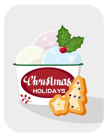 Hand drawn Christmas card. Merry Christmas and New Year typography. Cute holidays greeting card, invitation, poster and templates. Vector illustration.の写真素材