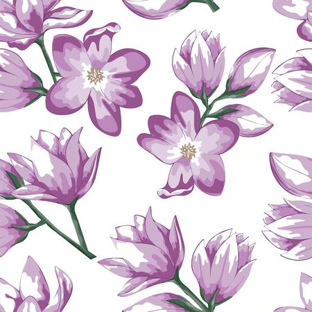 a pattern of delicate flowers pink springのイラスト素材