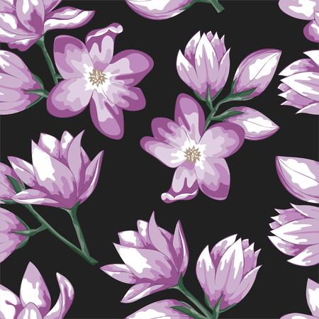 a pattern of delicate flowers pink springのイラスト素材