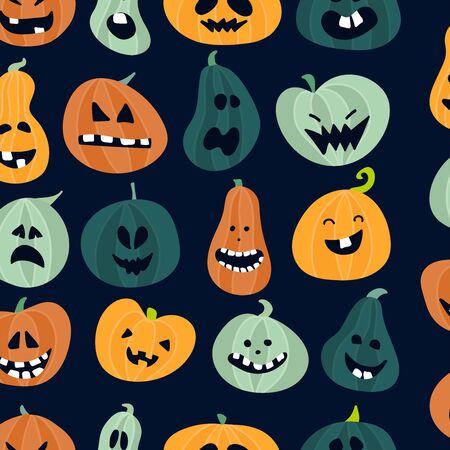 Halloween pattern design with pumpkins.のイラスト素材
