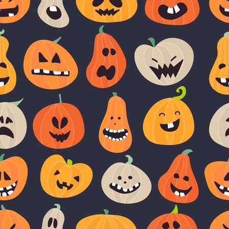 Halloween pattern design with pumpkins.のイラスト素材