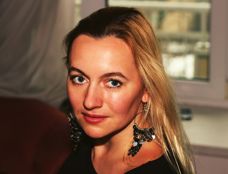 Toned portrait of Beautiful Womanの写真素材