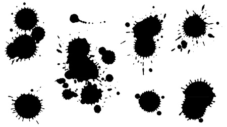 Ink splashes. Vector illustration isolated over whiteのイラスト素材