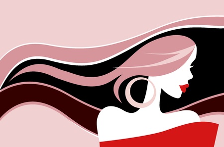 Beautiful Woman in hatのイラスト素材
