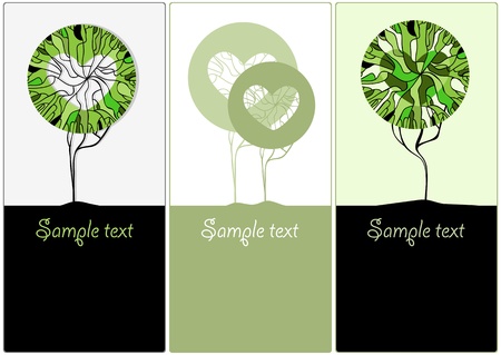 Stylized green trees for design  Vector illustrationのイラスト素材