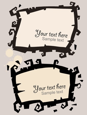 Black frame with curls のイラスト素材