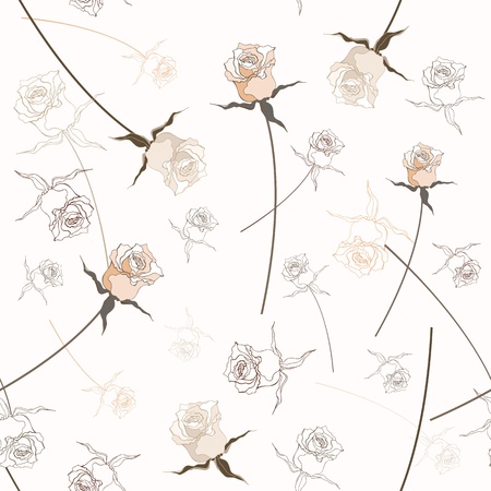 Seamless background   Beautiful  rose  Textile vector patternのイラスト素材