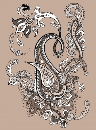 Paisley background  Hand Drawn ornament   Vector illustration のイラスト素材