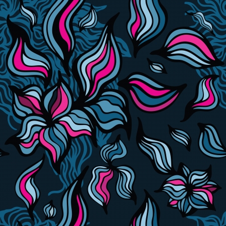 Abstract Flowers background  Seamless pattern illustration のイラスト素材