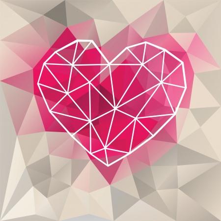 Heart  Love  Geometric Abstract background  のイラスト素材