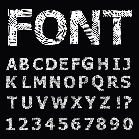 Grunge  Alphabet. Hand drawn Vector illustration.のイラスト素材