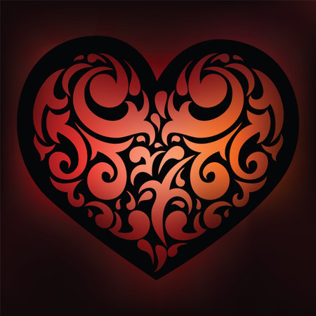 Ornamental Heartのイラスト素材