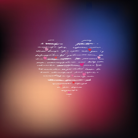 Heart design elements  Love  Handwriting vector background のイラスト素材