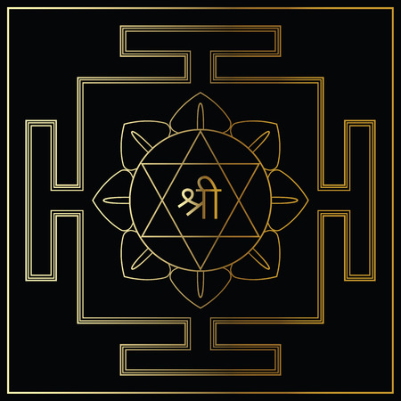 Yantra Hindu Goddess Shri Lakshmi. Vector illustration .のイラスト素材