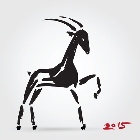 Goat 2015, New year Symbol  のイラスト素材