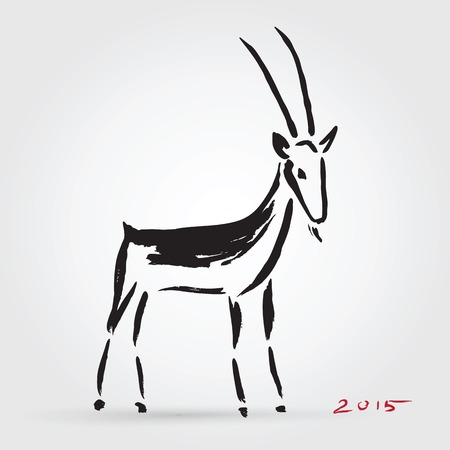 Goat 2015, New year Symbol  のイラスト素材